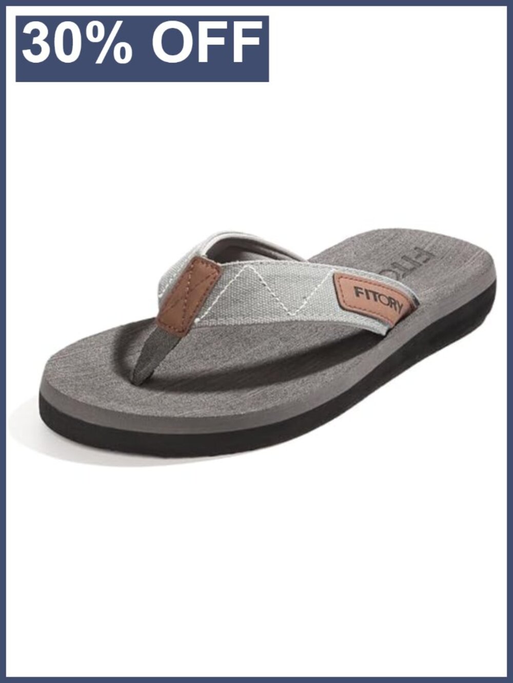 Men's Flip-Flops Canvas Thong Sandals Arch Support Beach Slippers